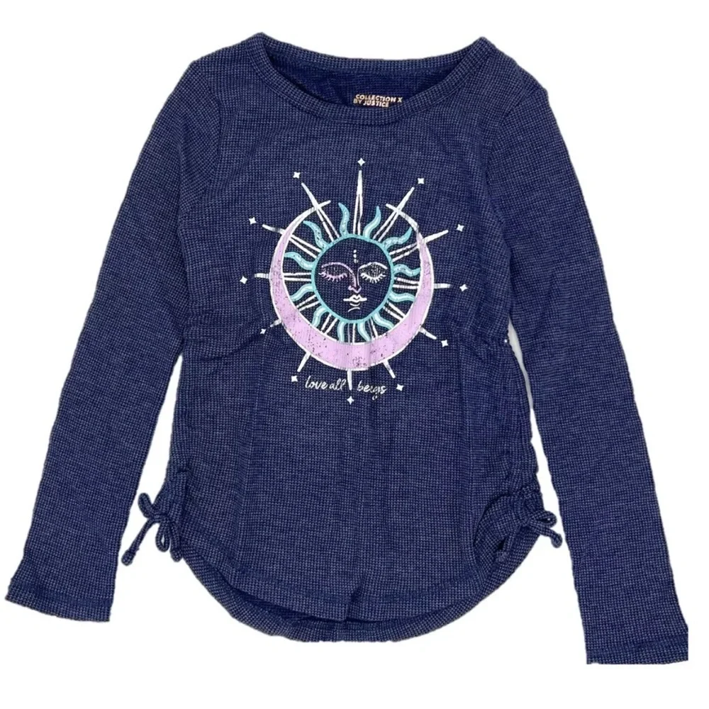 Justice girls graphic long sleeve, size 12